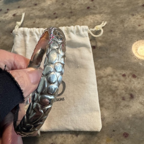 Simon Sebbag Silver Textured Bangle - Picture 2 of 7